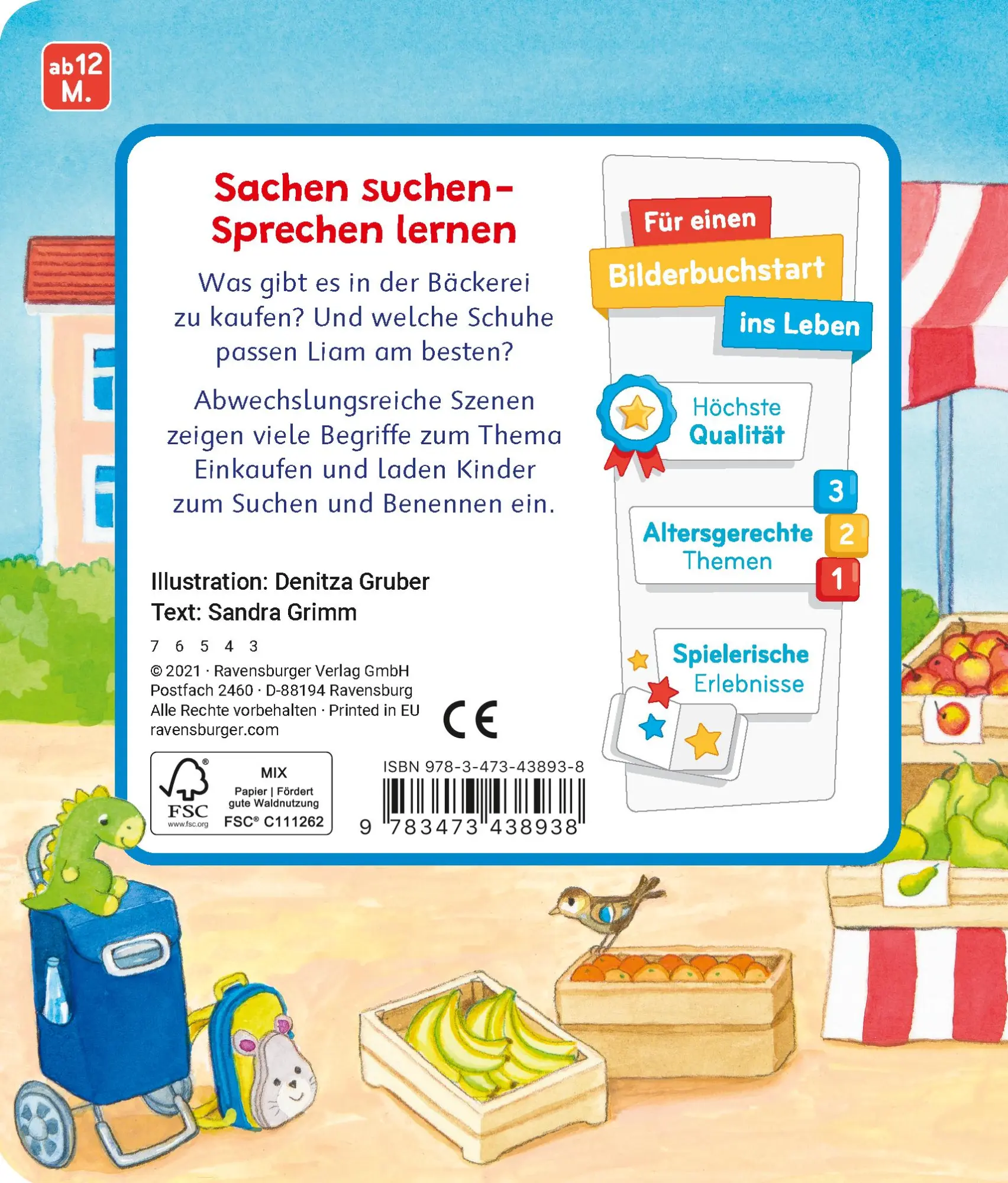 Rückseite: 9783473438938 | Mein erstes Sachen suchen: Beim Einkaufen | Sandra Grimm | Buch | 2021