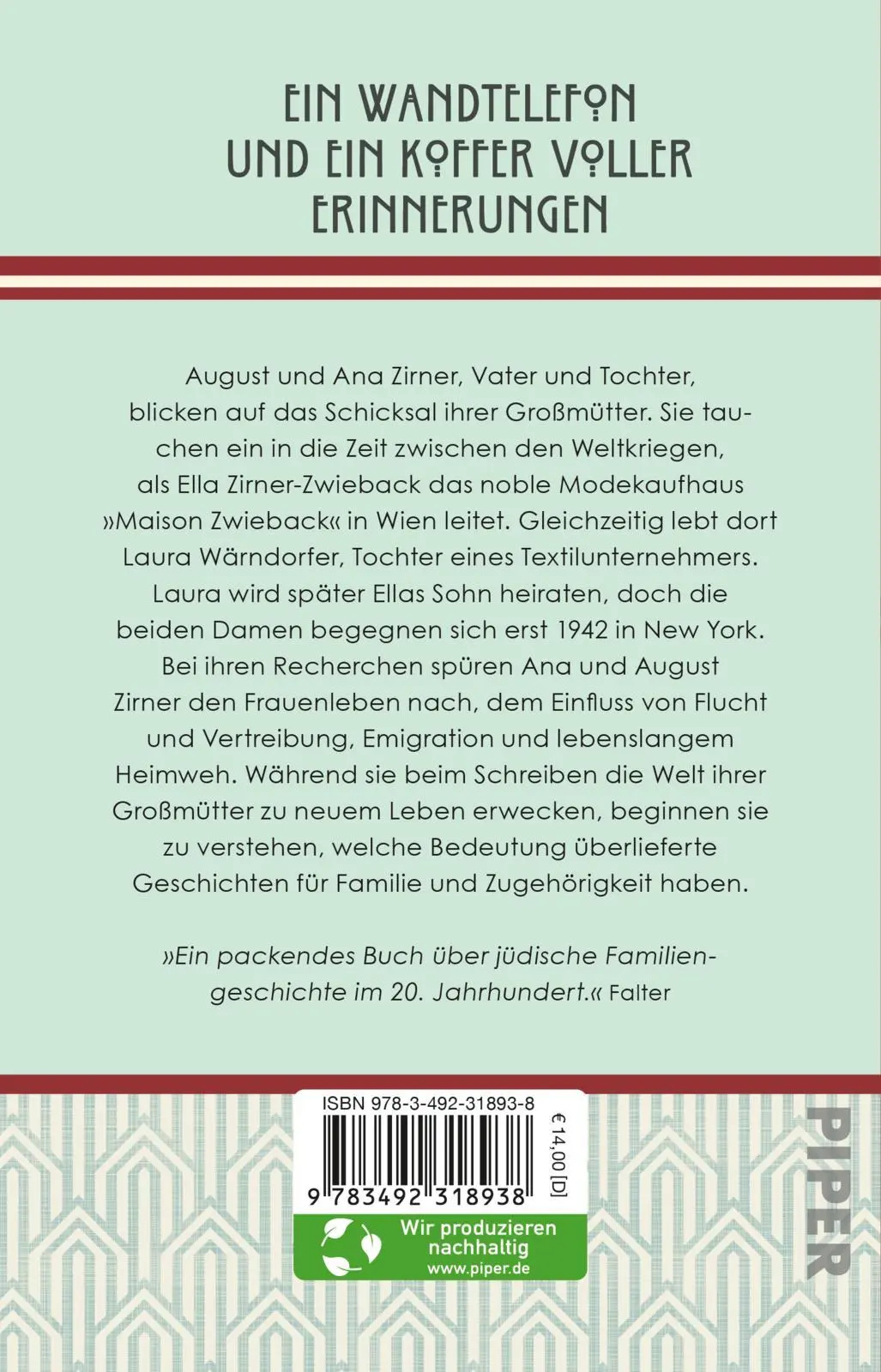 Rückseite: 9783492318938 | Ella und Laura | Von den Müttern unserer Väter | Ana Zirner (u. a.)