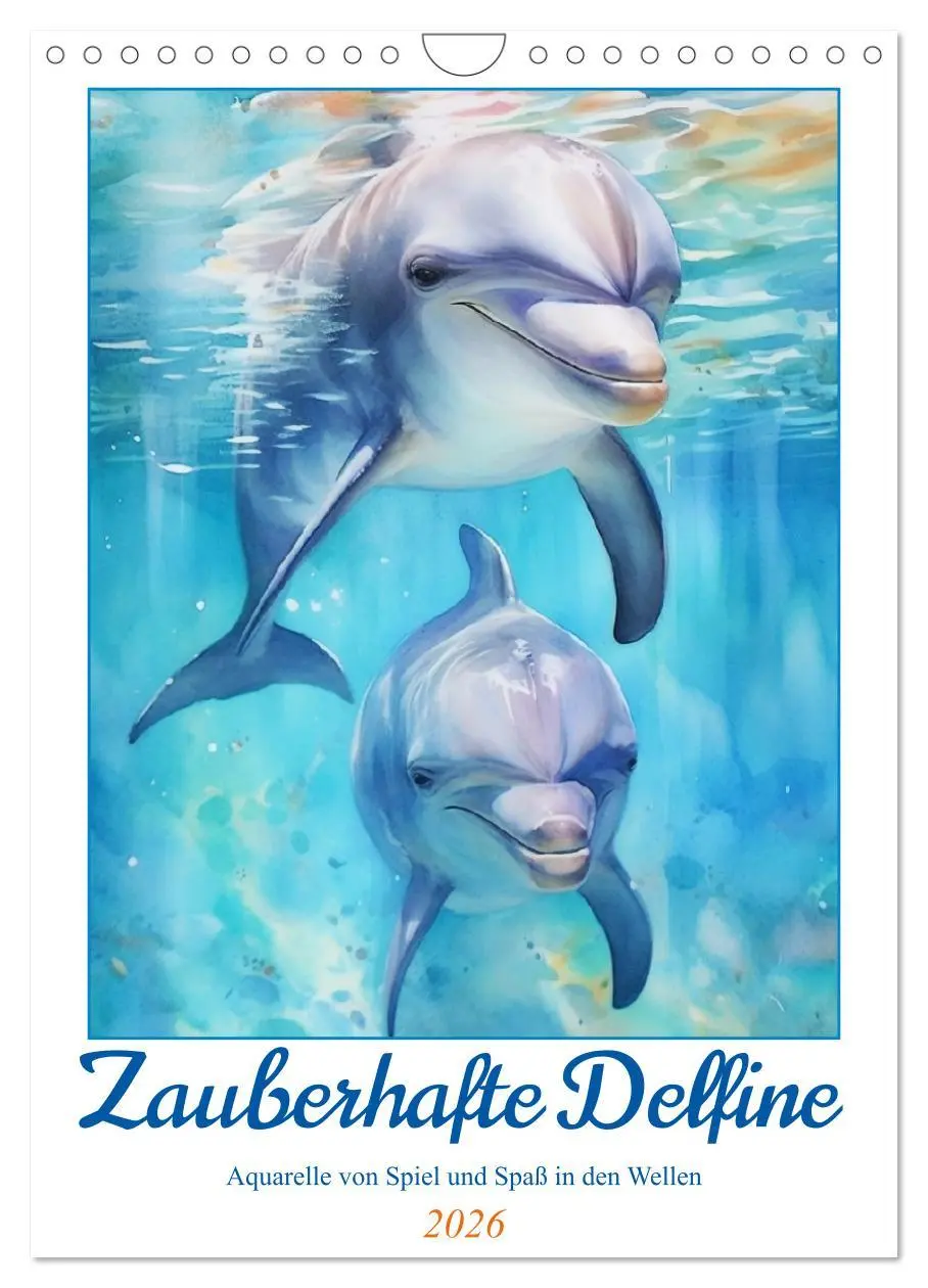 Cover: 9783516308938 | Zauberhafte Delfine. Aquarelle von Spiel und Spaß in den Wellen...