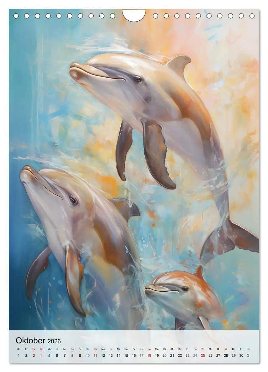 Bild: 9783516308938 | Zauberhafte Delfine. Aquarelle von Spiel und Spaß in den Wellen...