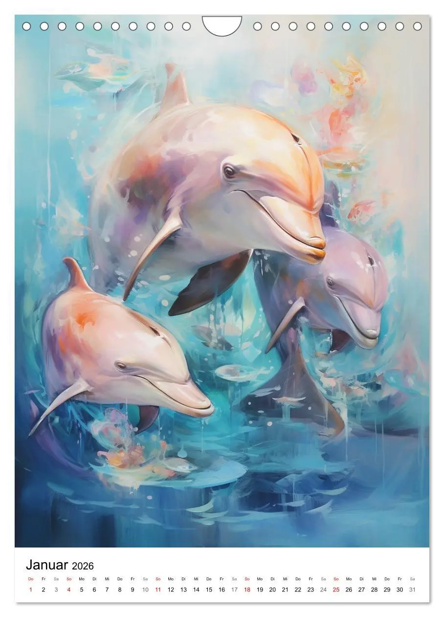 Bild: 9783516308938 | Zauberhafte Delfine. Aquarelle von Spiel und Spaß in den Wellen...