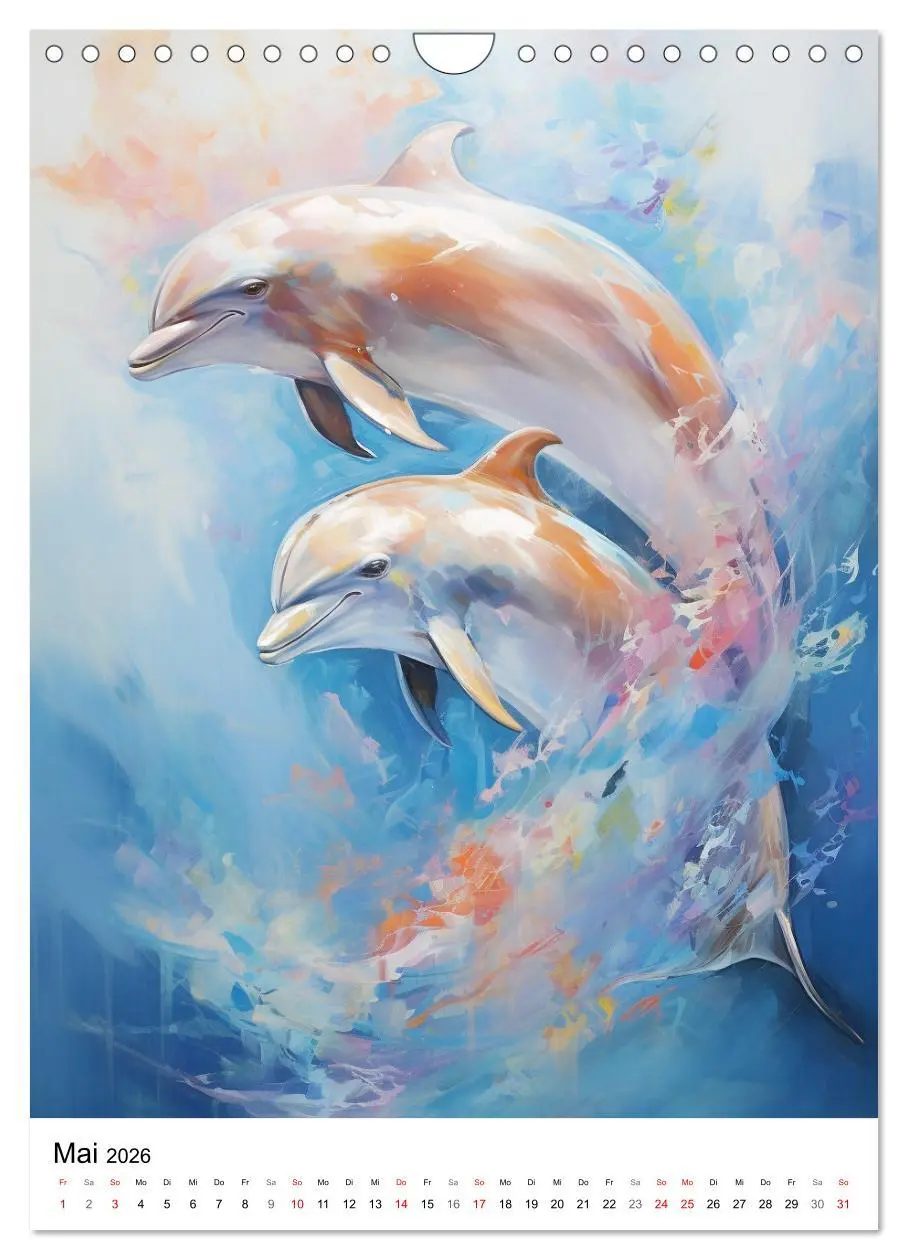 Bild: 9783516308938 | Zauberhafte Delfine. Aquarelle von Spiel und Spaß in den Wellen...