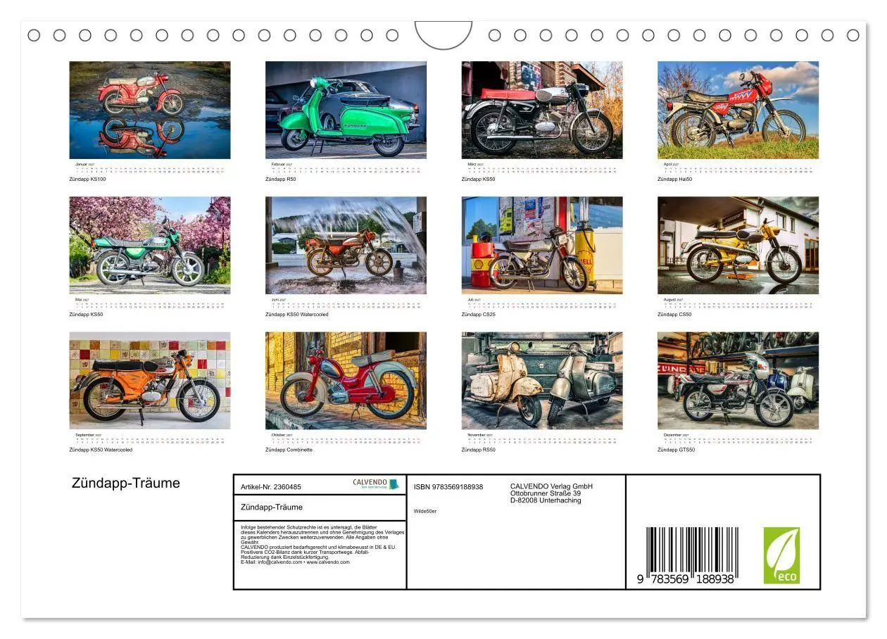 Bild: 9783569188938 | Zündapp-Träume (Wandkalender 2027 DIN A4 quer), CALVENDO...