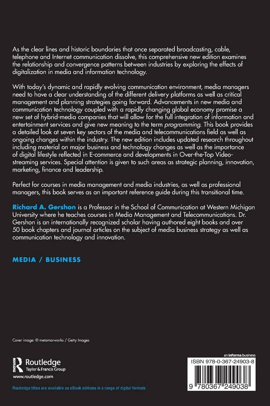 Rückseite: 9780367249038 | Media, Telecommunications and Business Strategy | Richard A. Gershon