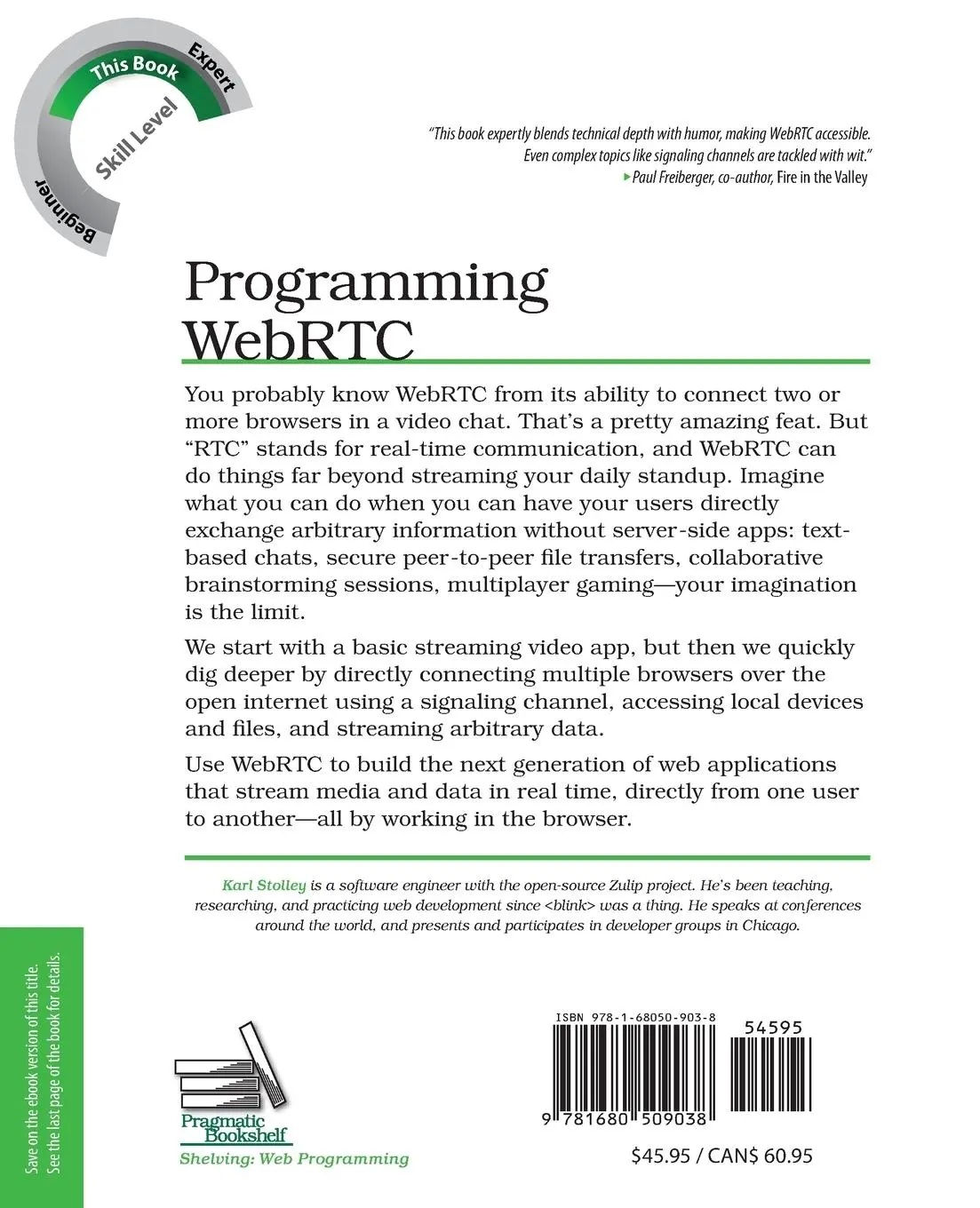 Rückseite: 9781680509038 | Programming WebRTC | Karl Stolley | Taschenbuch | Englisch | 2024