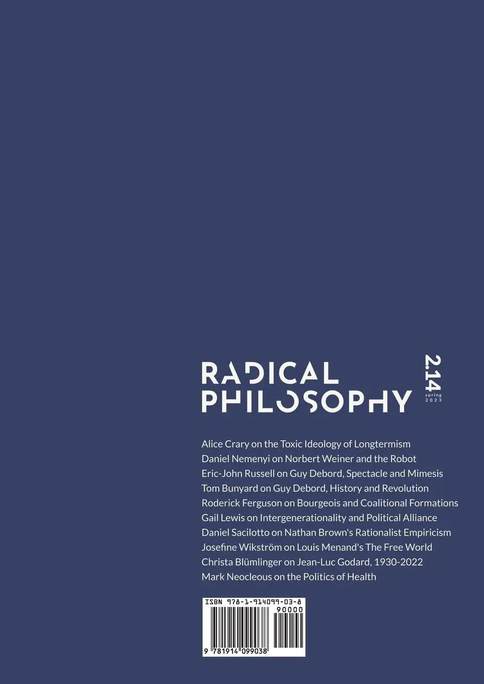 Rückseite: 9781914099038 | Radical Philosophy 2.14 / Spring 2023 | Radical Philosophy Collective