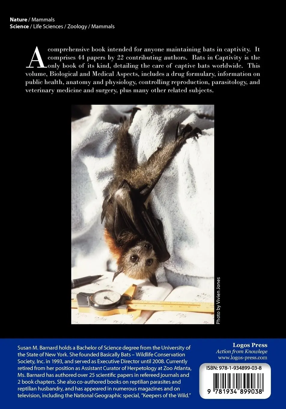 Rückseite: 9781934899038 | Bats in Captivity - Volume 1 | Biological and Medical Aspects | Buch