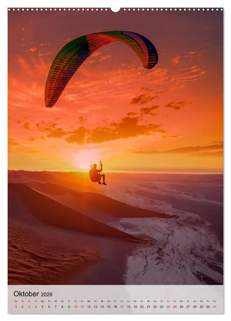 Bild: 9783516369038 | Paragliding - einfach Spaß (Wandkalender 2026 DIN A2 hoch),...