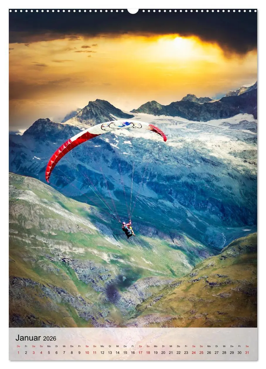 Bild: 9783516369038 | Paragliding - einfach Spaß (Wandkalender 2026 DIN A2 hoch),...