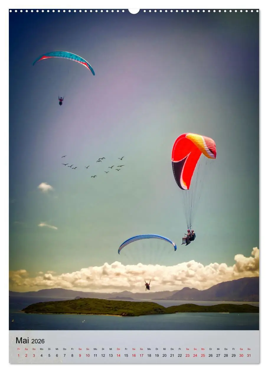 Bild: 9783516369038 | Paragliding - einfach Spaß (Wandkalender 2026 DIN A2 hoch),...