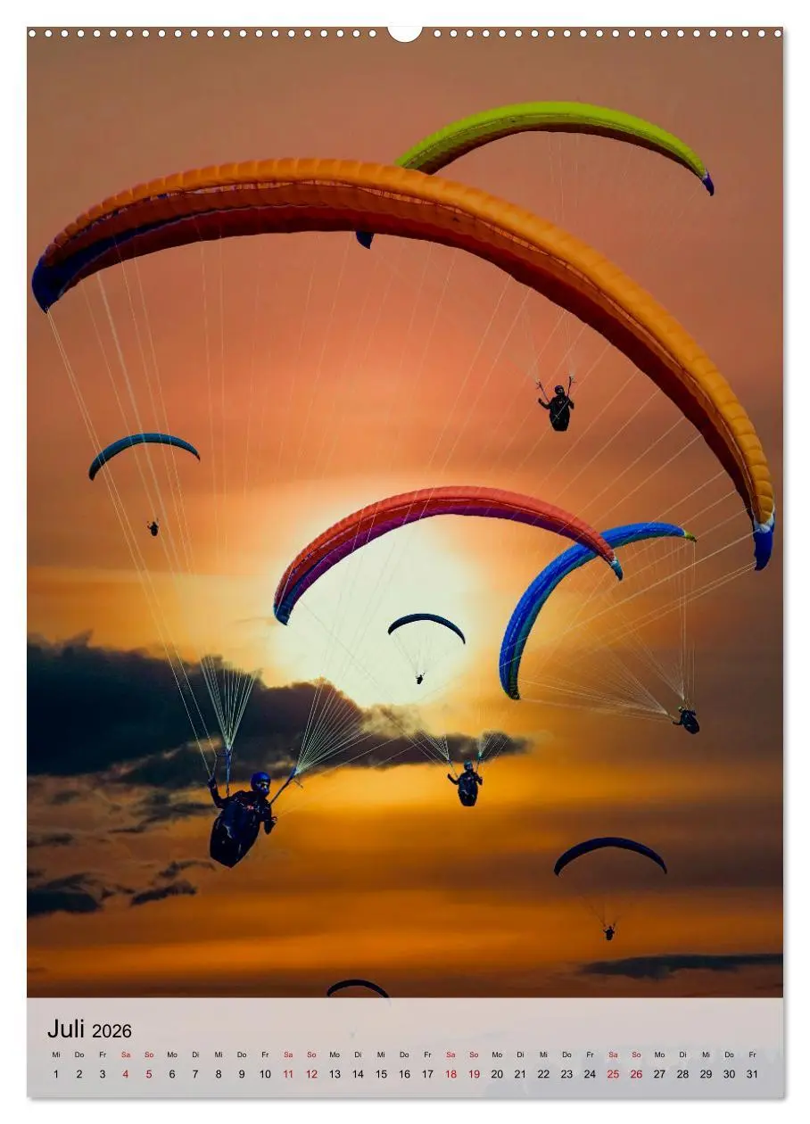 Bild: 9783516369038 | Paragliding - einfach Spaß (Wandkalender 2026 DIN A2 hoch),...