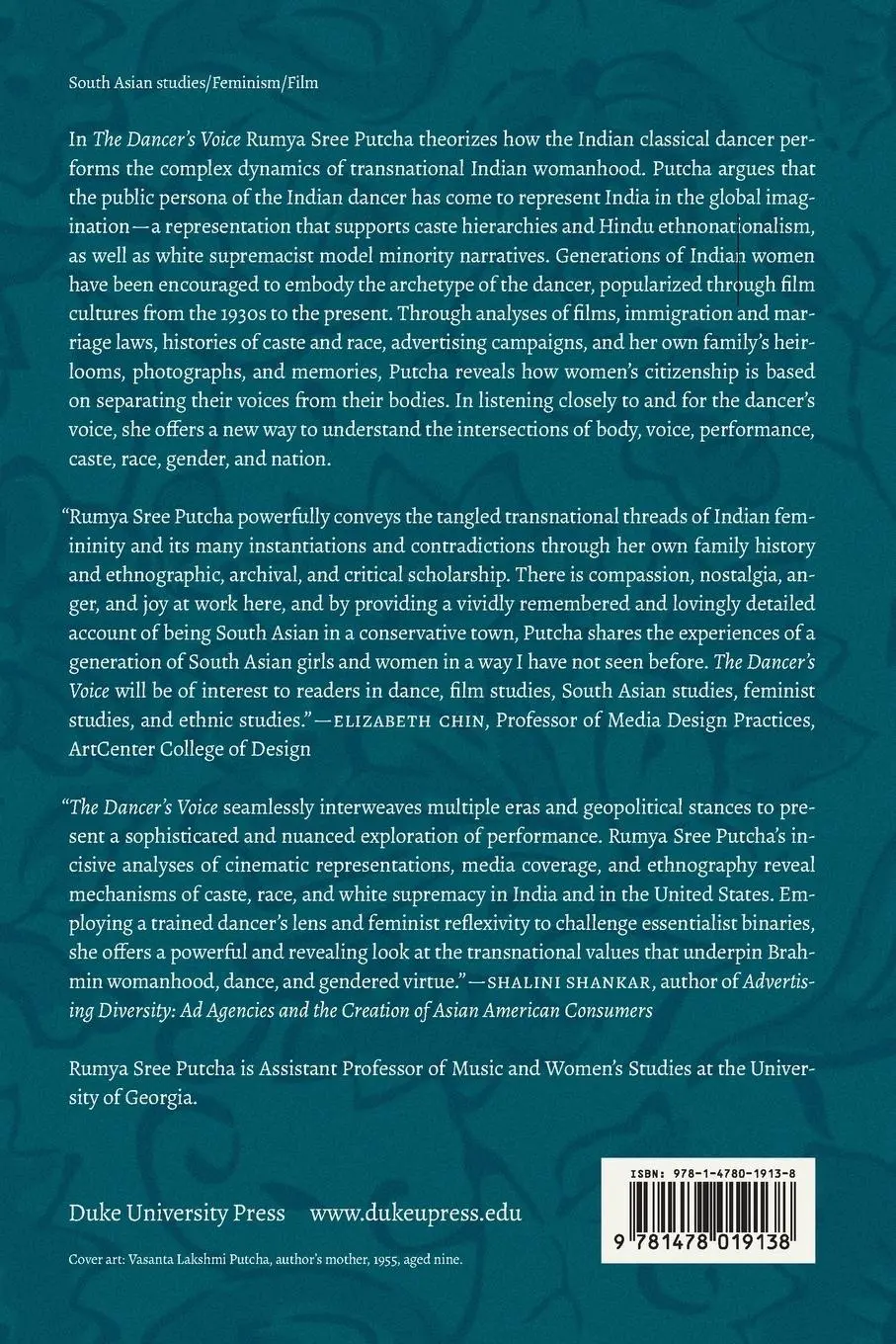 Rückseite: 9781478019138 | The Dancer's Voice | Performance and Womanhood in Transnational India