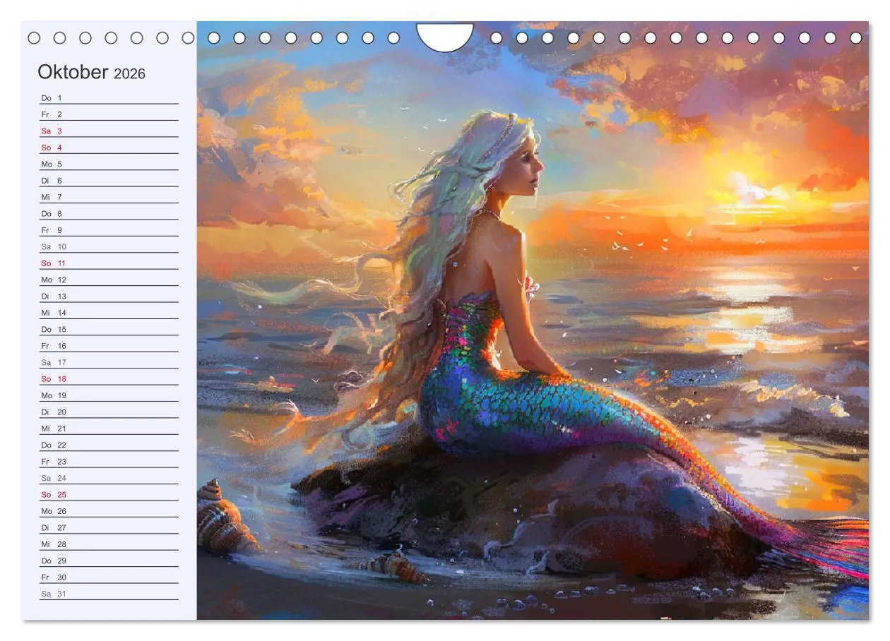 Bild: 9783457339138 | Meerjungfrauen. Zauberhafte Nixen-Paintings (Wandkalender 2026 DIN...