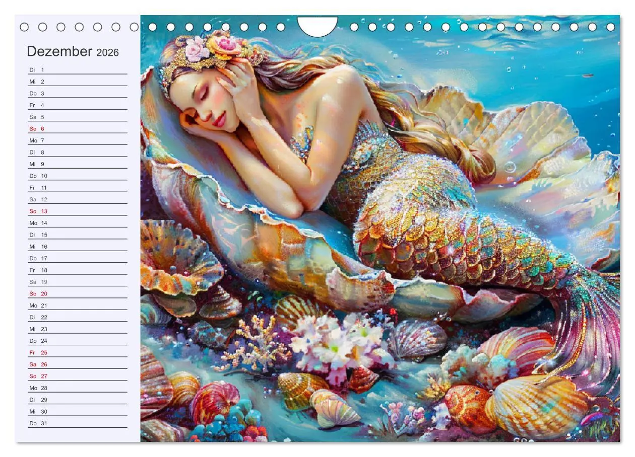Bild: 9783457339138 | Meerjungfrauen. Zauberhafte Nixen-Paintings (Wandkalender 2026 DIN...