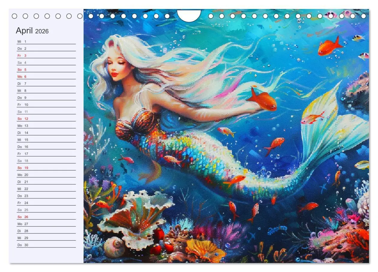 Bild: 9783457339138 | Meerjungfrauen. Zauberhafte Nixen-Paintings (Wandkalender 2026 DIN...