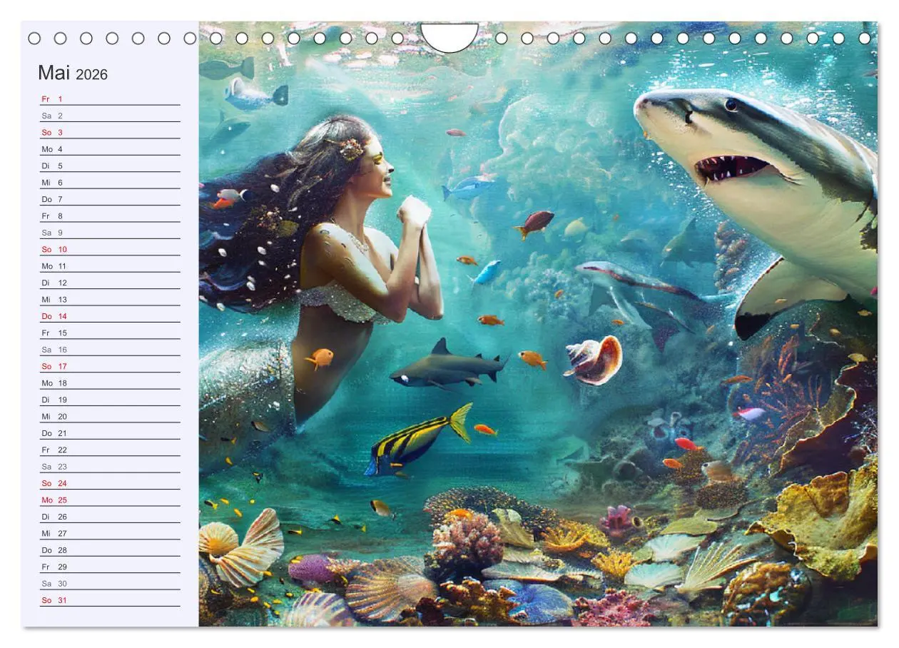 Bild: 9783457339138 | Meerjungfrauen. Zauberhafte Nixen-Paintings (Wandkalender 2026 DIN...