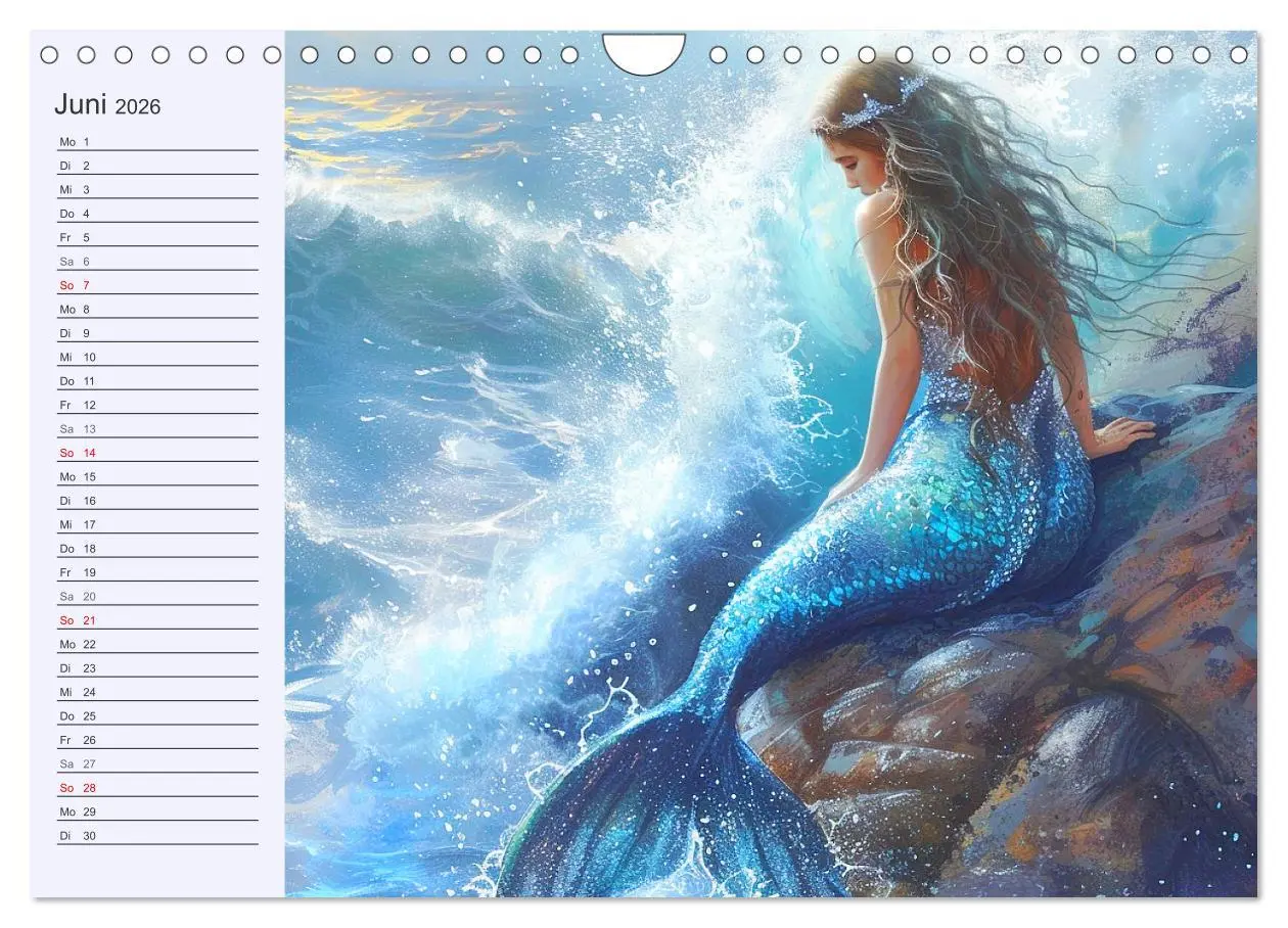 Bild: 9783457339138 | Meerjungfrauen. Zauberhafte Nixen-Paintings (Wandkalender 2026 DIN...