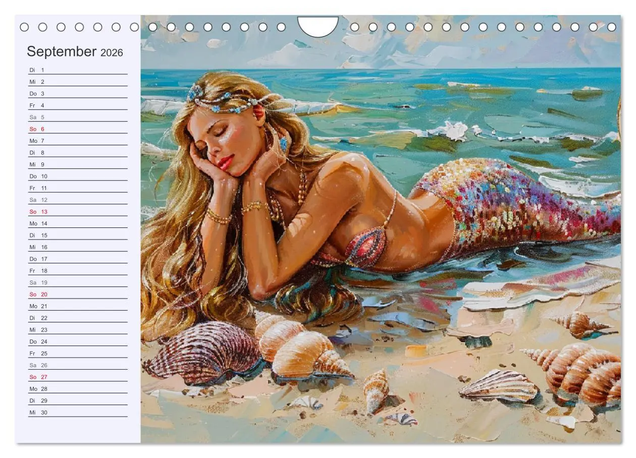 Bild: 9783457339138 | Meerjungfrauen. Zauberhafte Nixen-Paintings (Wandkalender 2026 DIN...