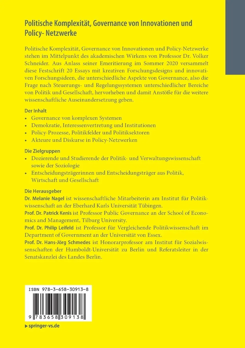 Rückseite: 9783658309138 | Politische Komplexität, Governance von Innovationen und...