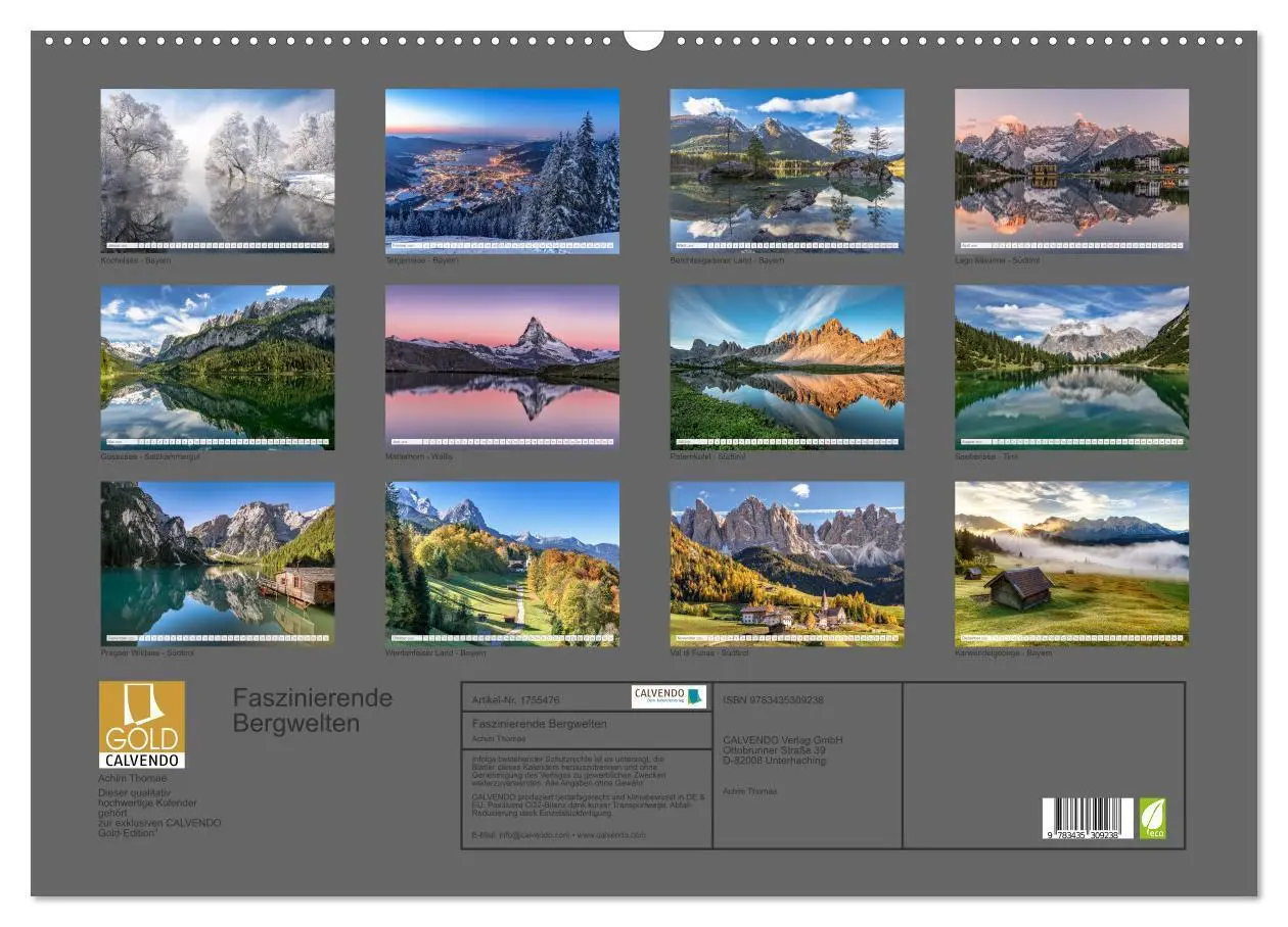 Bild: 9783435309238 | Faszinierende Bergwelten (Wandkalender 2025 DIN A2 quer), CALVENDO...