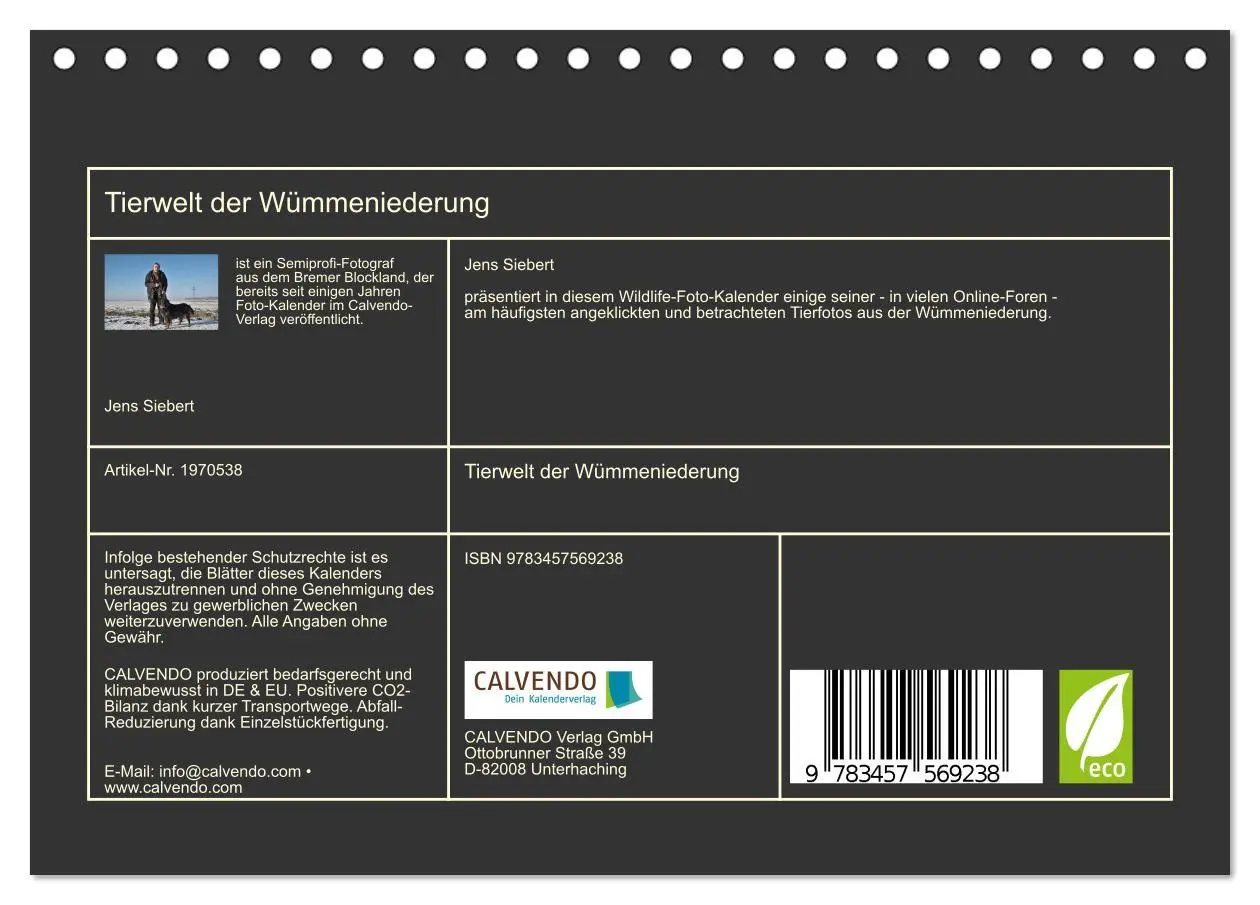 Bild: 9783457569238 | Tierwelt der Wümmeniederung (Tischkalender 2026 DIN A5 quer),...