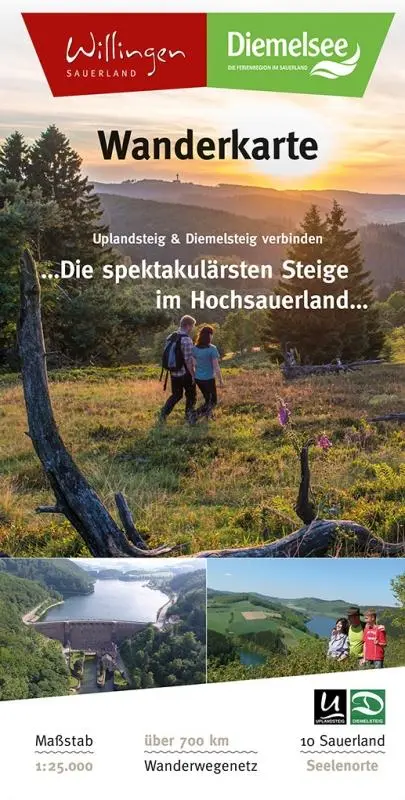 Cover: 9783866369238 | Wanderkarte Uplandsteig &amp; Diemelsteig verbinden 1:25 000 | 24 S.