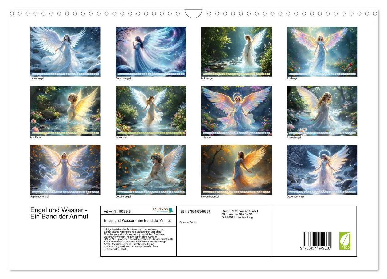 Bild: 9783457249338 | Engel und Wasser - Ein Band der Anmut (Wandkalender 2026 DIN A3...