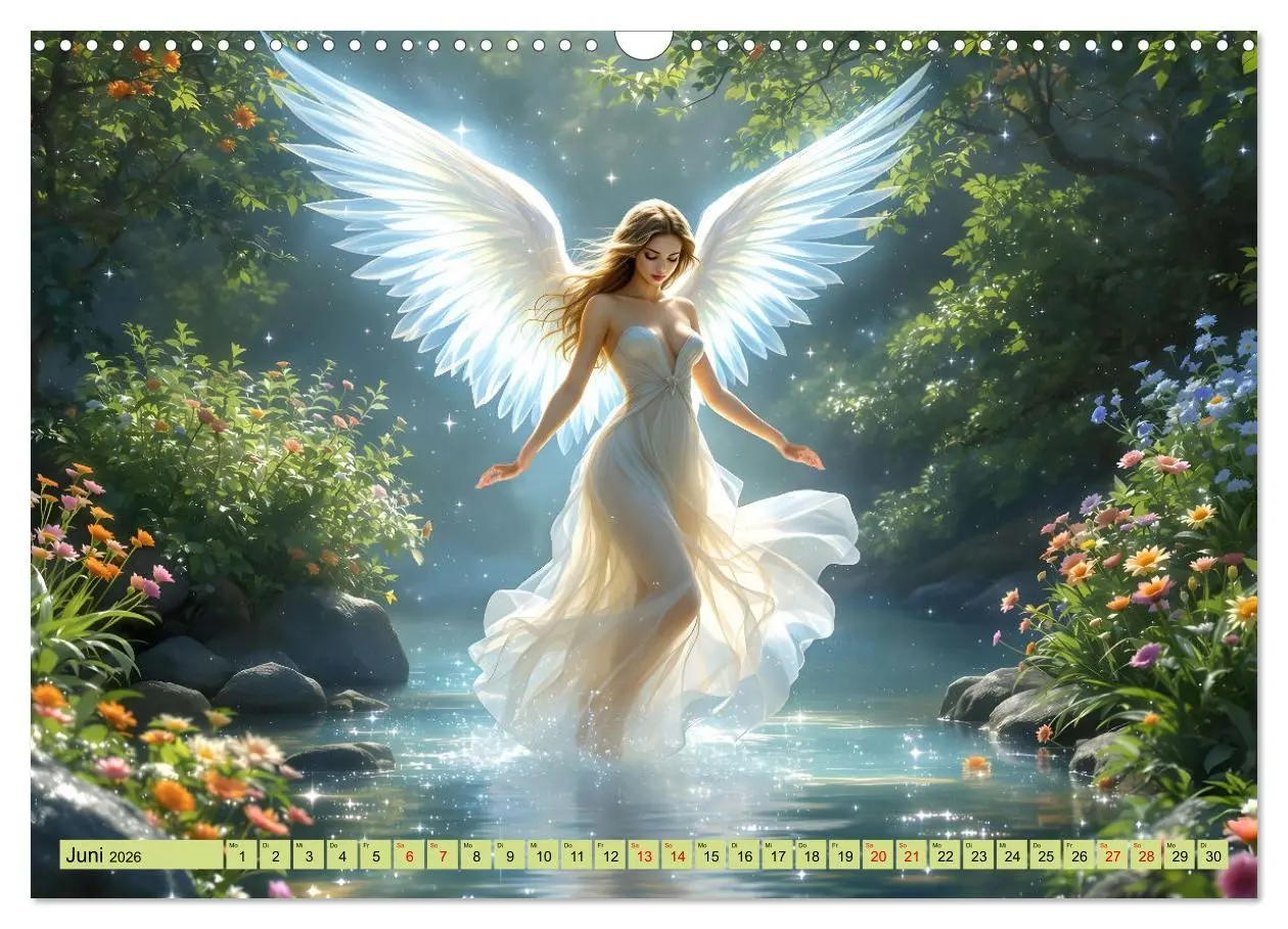 Bild: 9783457249338 | Engel und Wasser - Ein Band der Anmut (Wandkalender 2026 DIN A3...