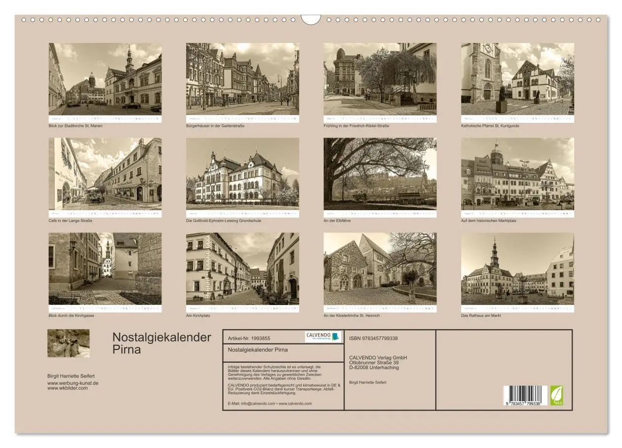 Bild: 9783457799338 | Nostalgiekalender Pirna (Wandkalender 2026 DIN A2 quer), CALVENDO...