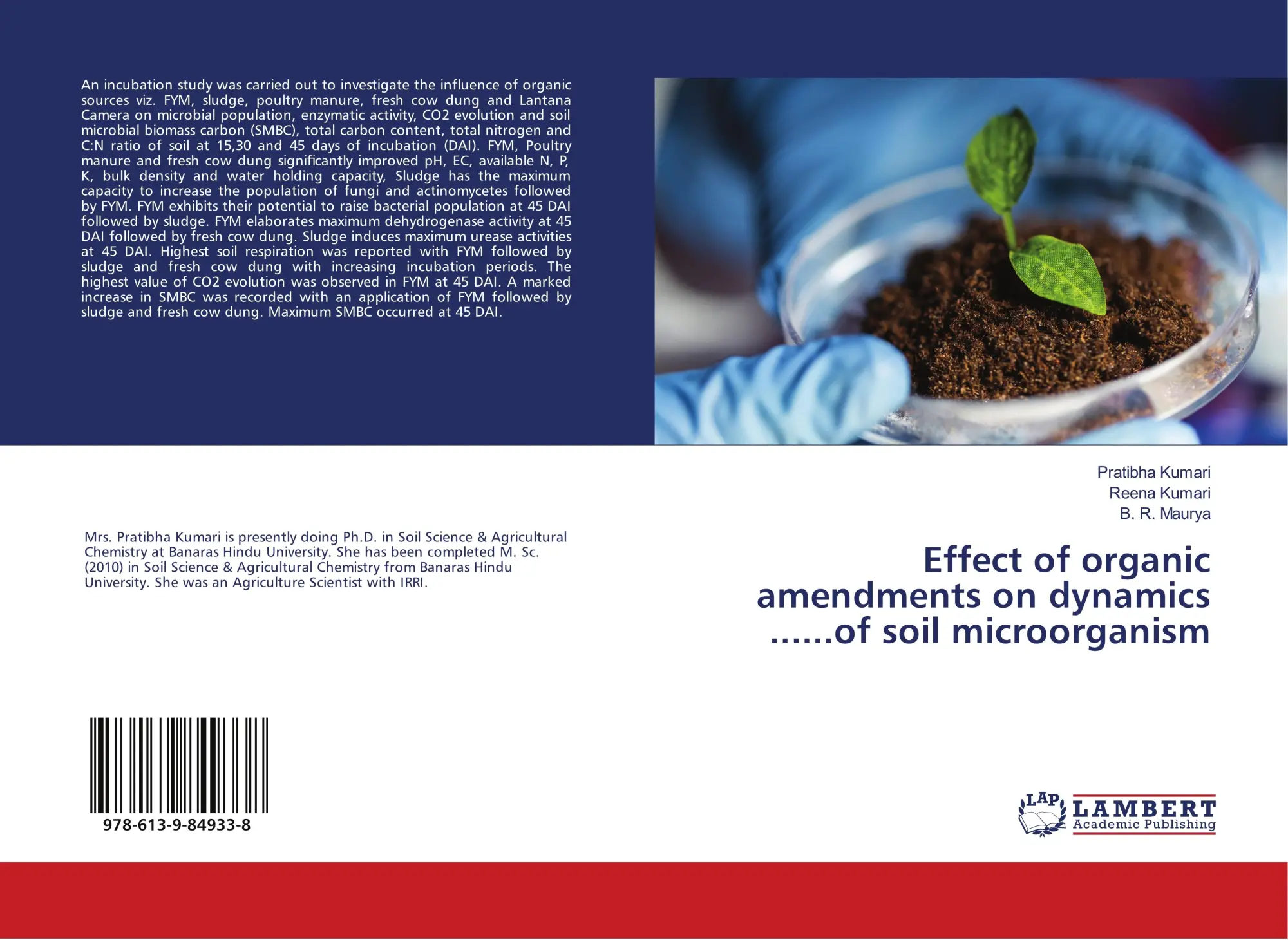 Cover: 9786139849338 | Effect of organic amendments on dynamics ......of soil microorganism