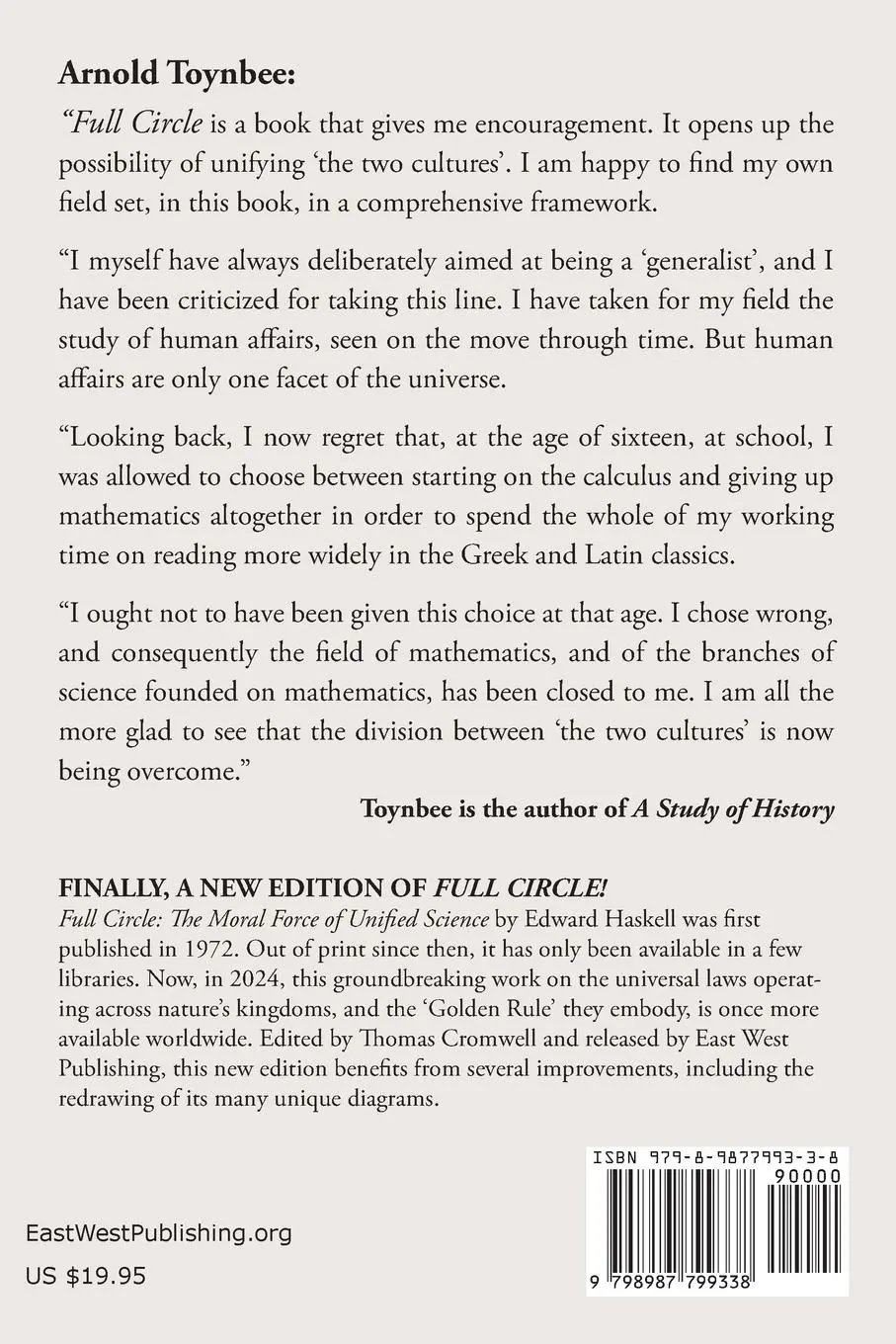Rückseite: 9798987799338 | Full Circle | The Moral Force of Unified Science | Cassidy (u. a.)