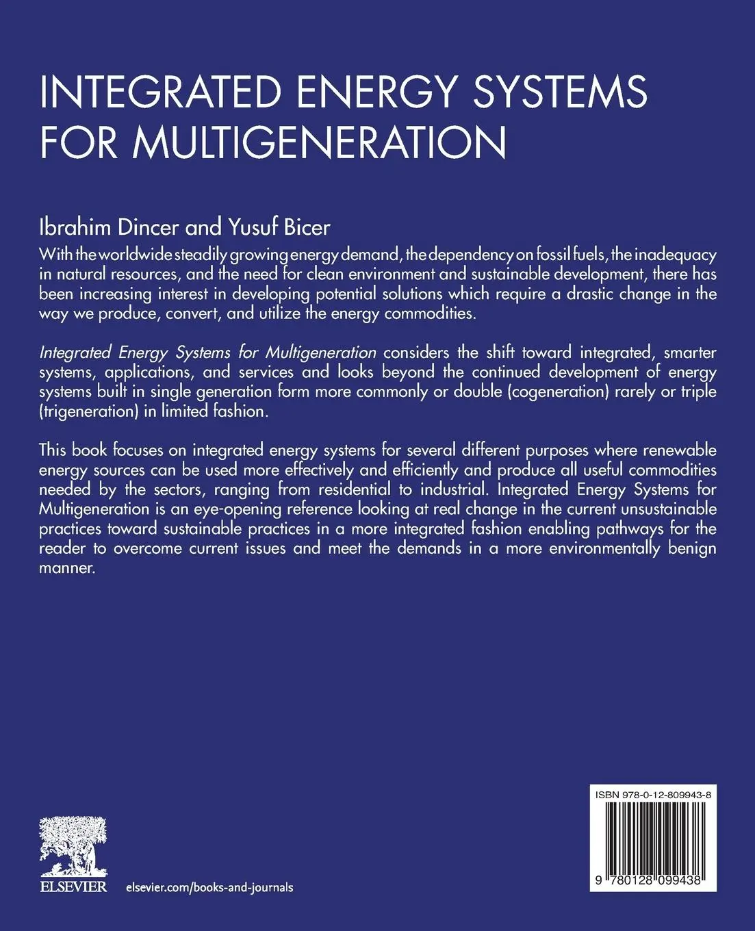 Rückseite: 9780128099438 | Integrated Energy Systems for Multigeneration | Ibrahim Dincer (u. a.)