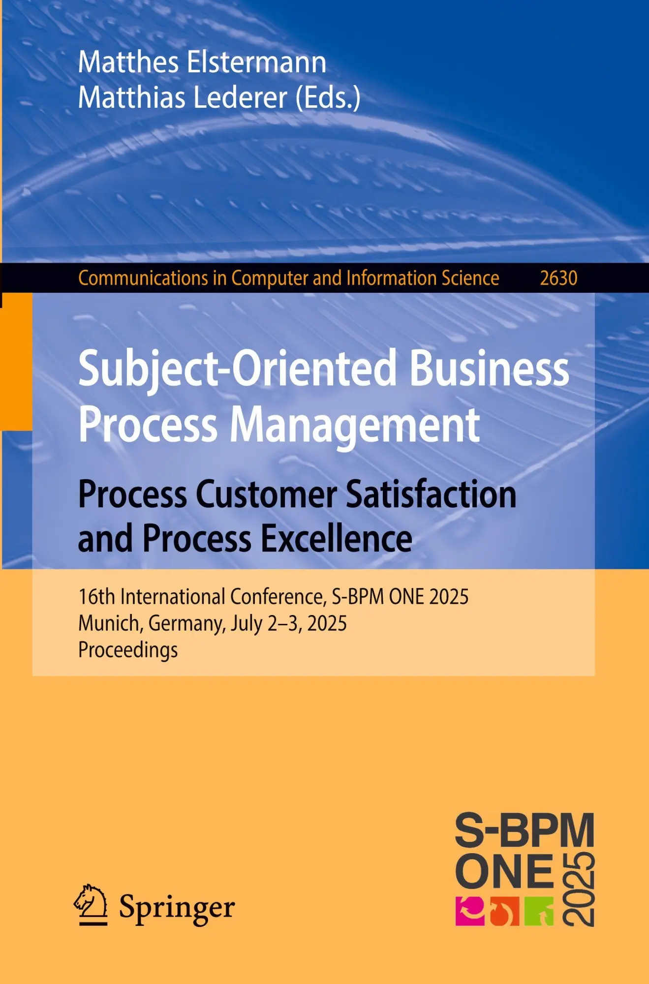 Cover: 9783032049438 | Subject-Oriented Business Process Management. Process Customer...