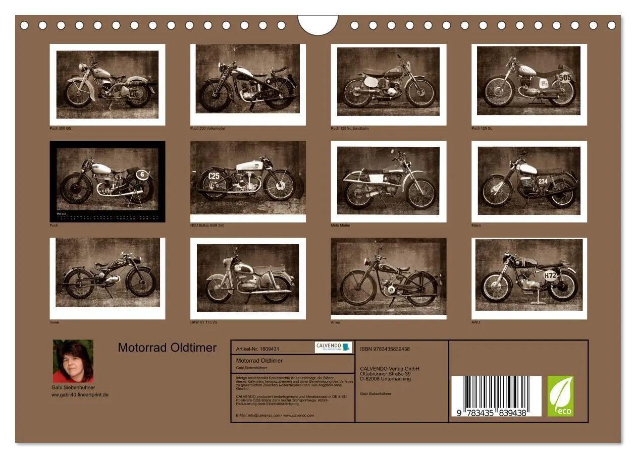 Bild: 9783435839438 | Motorrad Oldtimer (Wandkalender 2025 DIN A4 quer), CALVENDO...