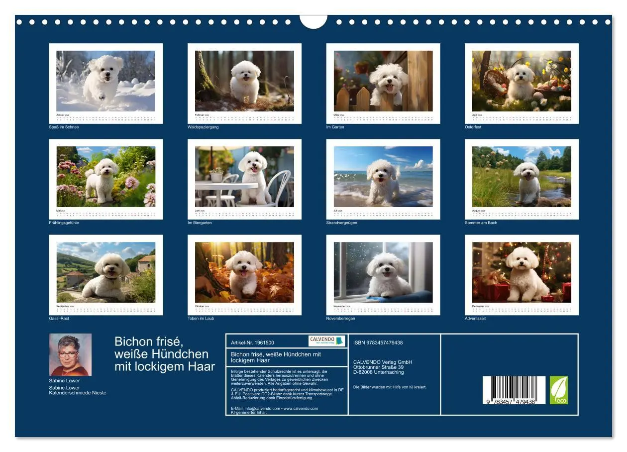 Bild: 9783457479438 | Bichon frisé, weiße Hündchen mit lockigem Haar (Wandkalender 2026...