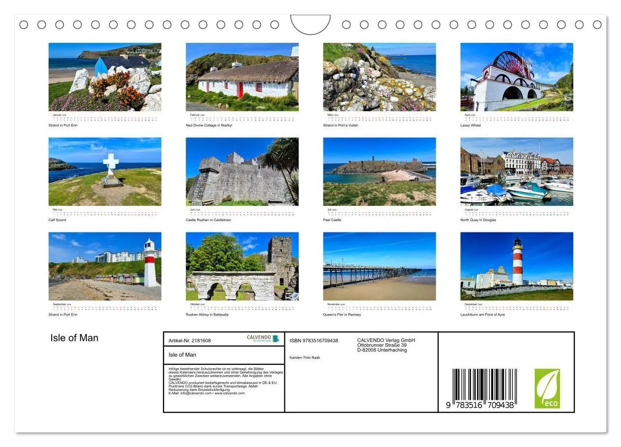 Bild: 9783516709438 | Isle of Man (Wandkalender 2026 DIN A4 quer), CALVENDO Monatskalender