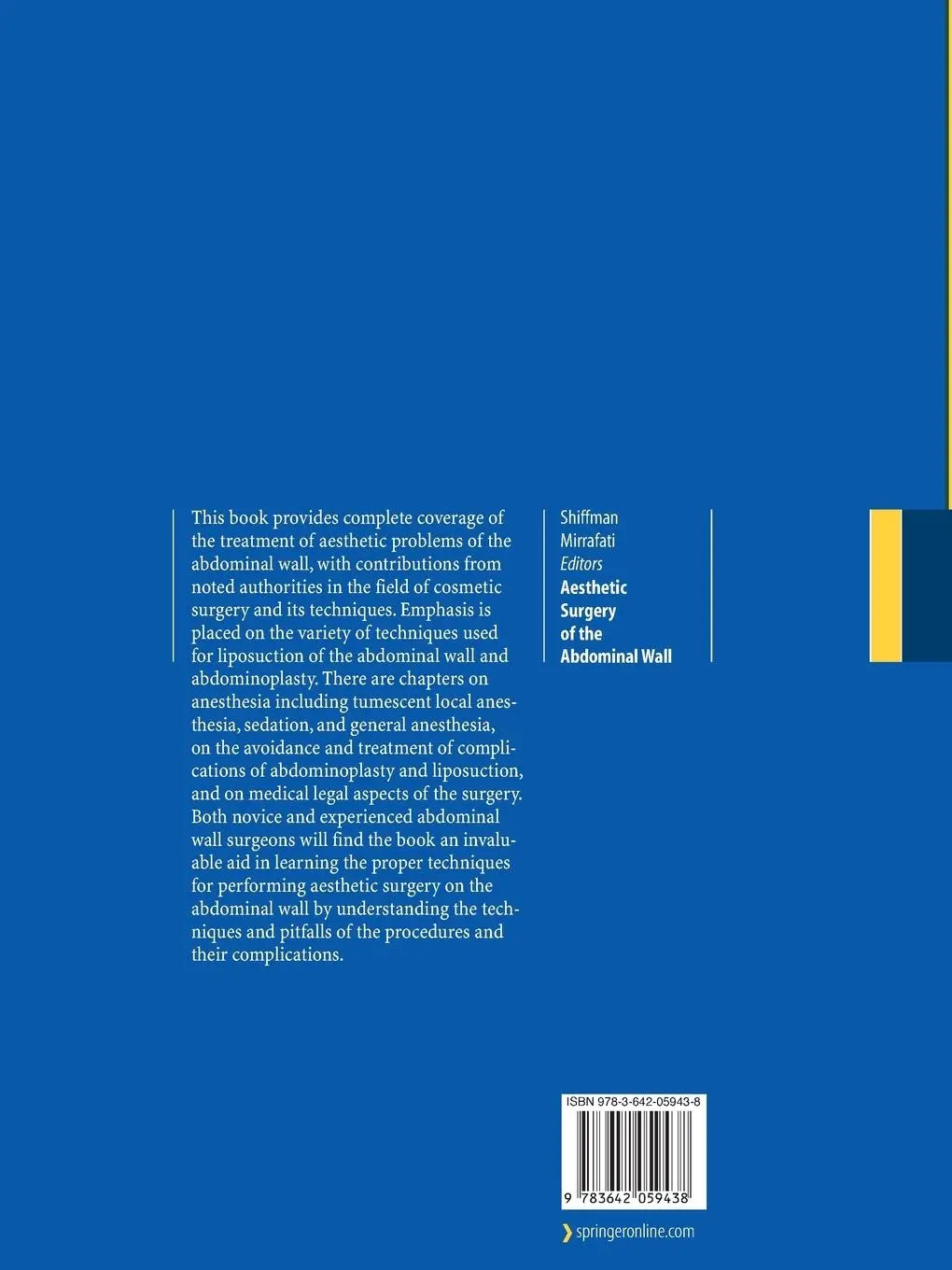 Rückseite: 9783642059438 | Aesthetic Surgery of the Abdominal Wall | Sid Mirrafati (u. a.) | Buch