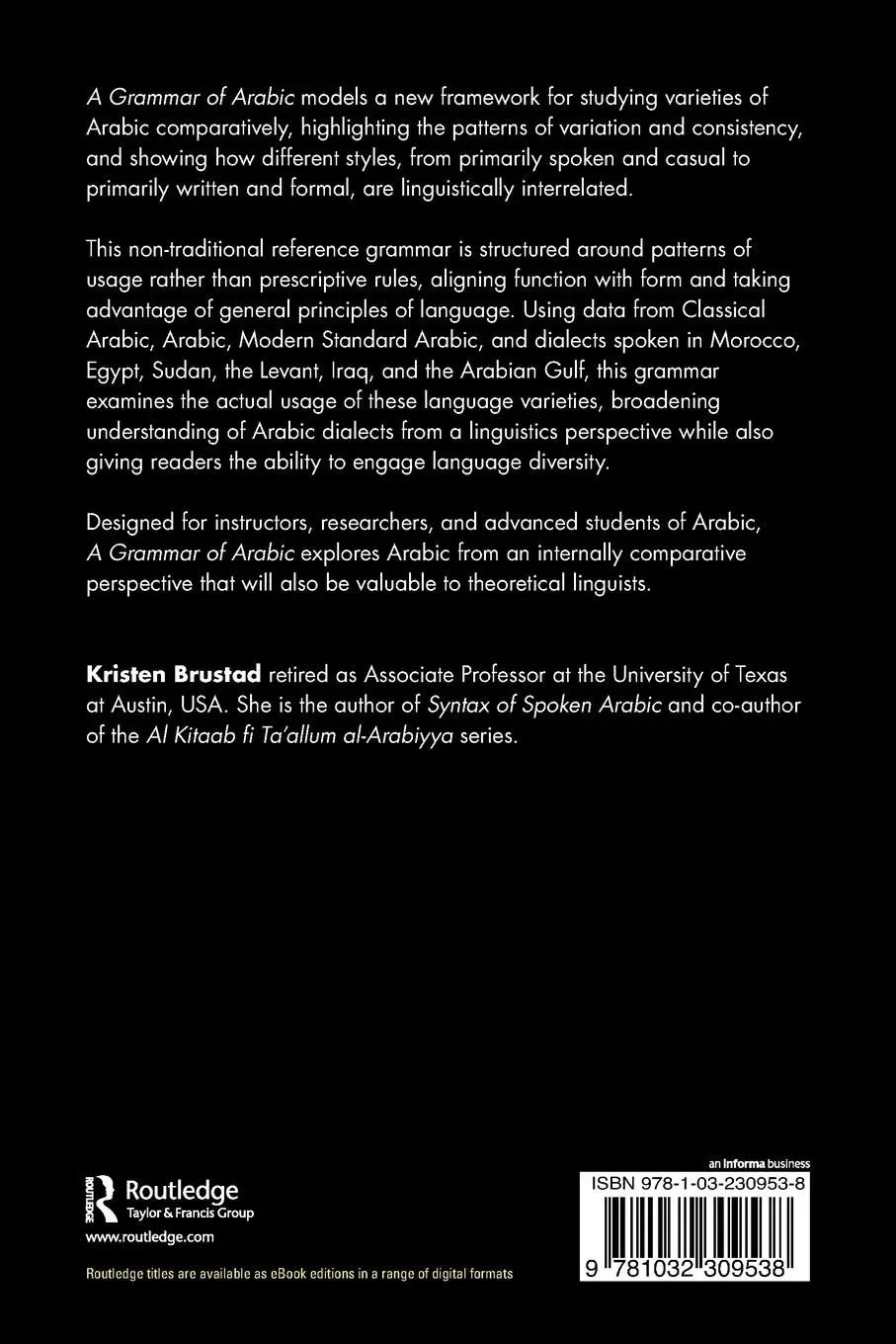 Rückseite: 9781032309538 | A Grammar of Arabic | Kristen Brustad | Taschenbuch | Englisch | 2024