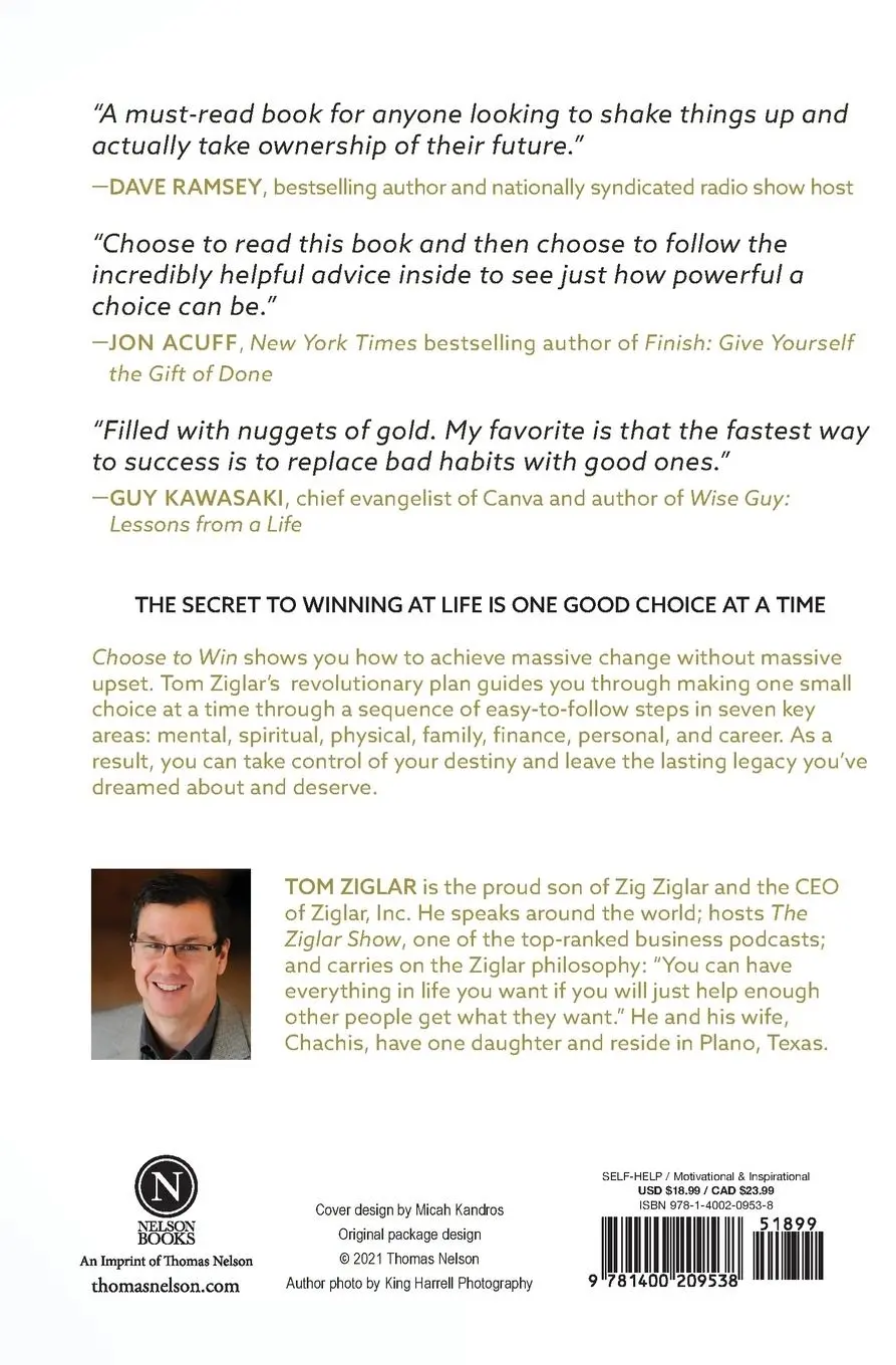 Rückseite: 9781400209538 | Choose to Win | Transform Your Life, One Simple Choice at a Time