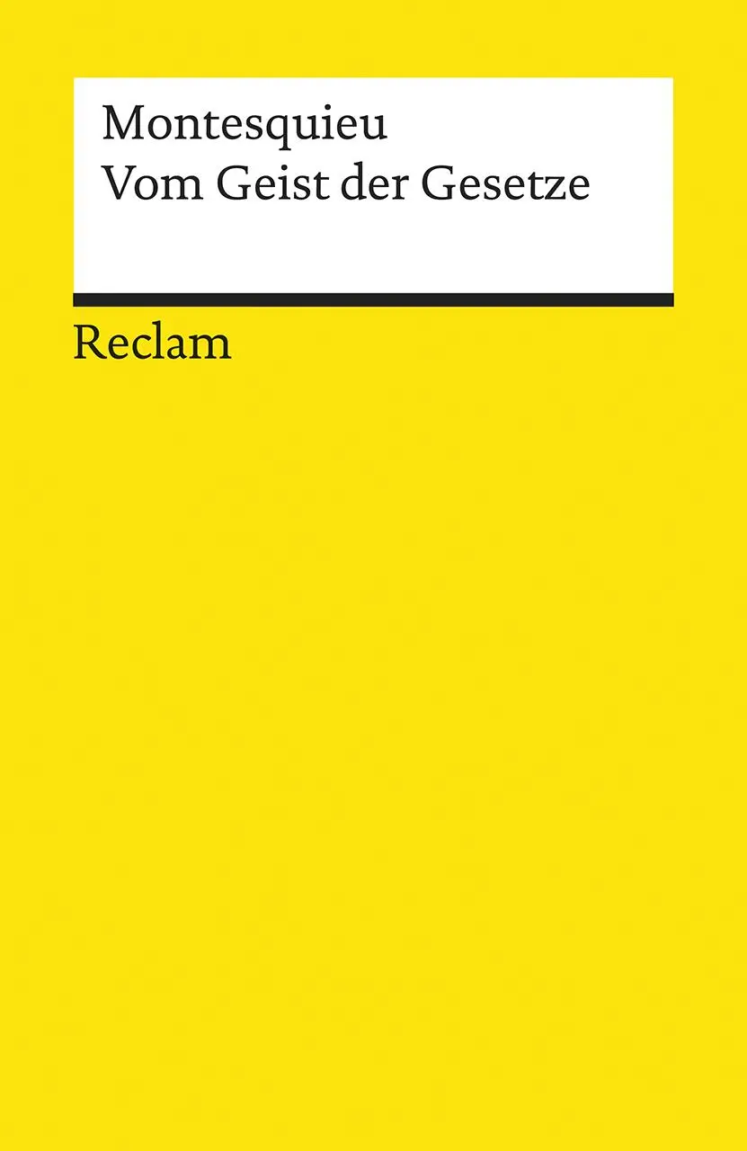 Cover: 9783150089538 | Vom Geist der Gesetze | Charles de Montesquieu | Taschenbuch | 443 S.