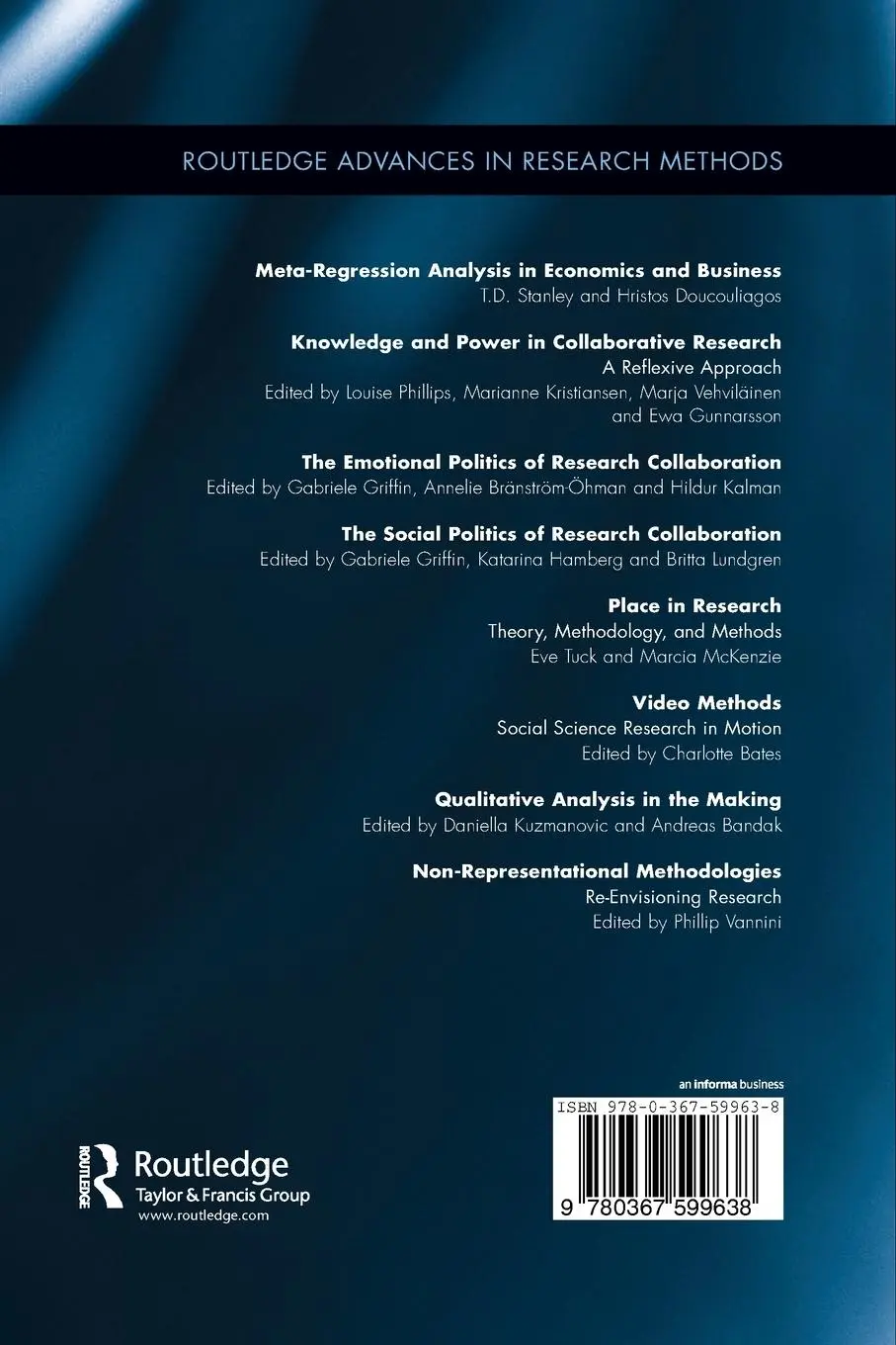 Rückseite: 9780367599638 | Non-Representational Methodologies | Re-Envisioning Research | Vannini
