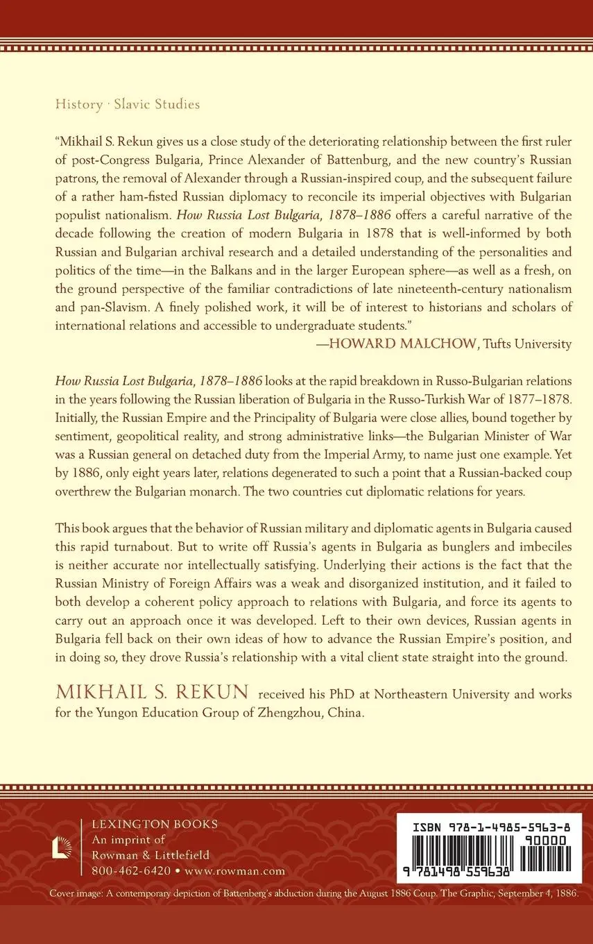 Rückseite: 9781498559638 | How Russia Lost Bulgaria, 1878-1886 | Empire Unguided | Rekun | Buch