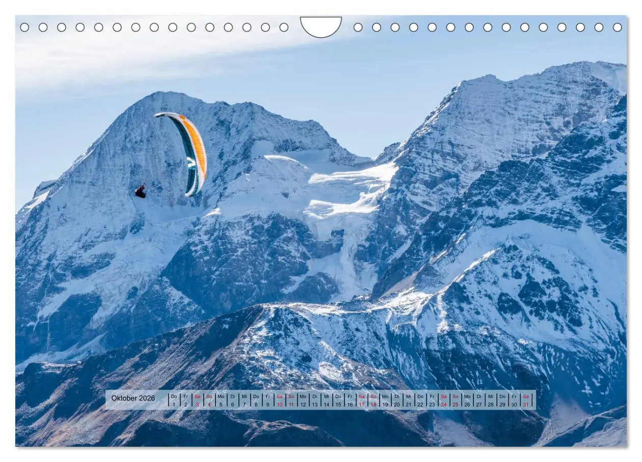 Bild: 9783457839638 | Paragliding - lautloses Schweben (Wandkalender 2026 DIN A4 quer),...