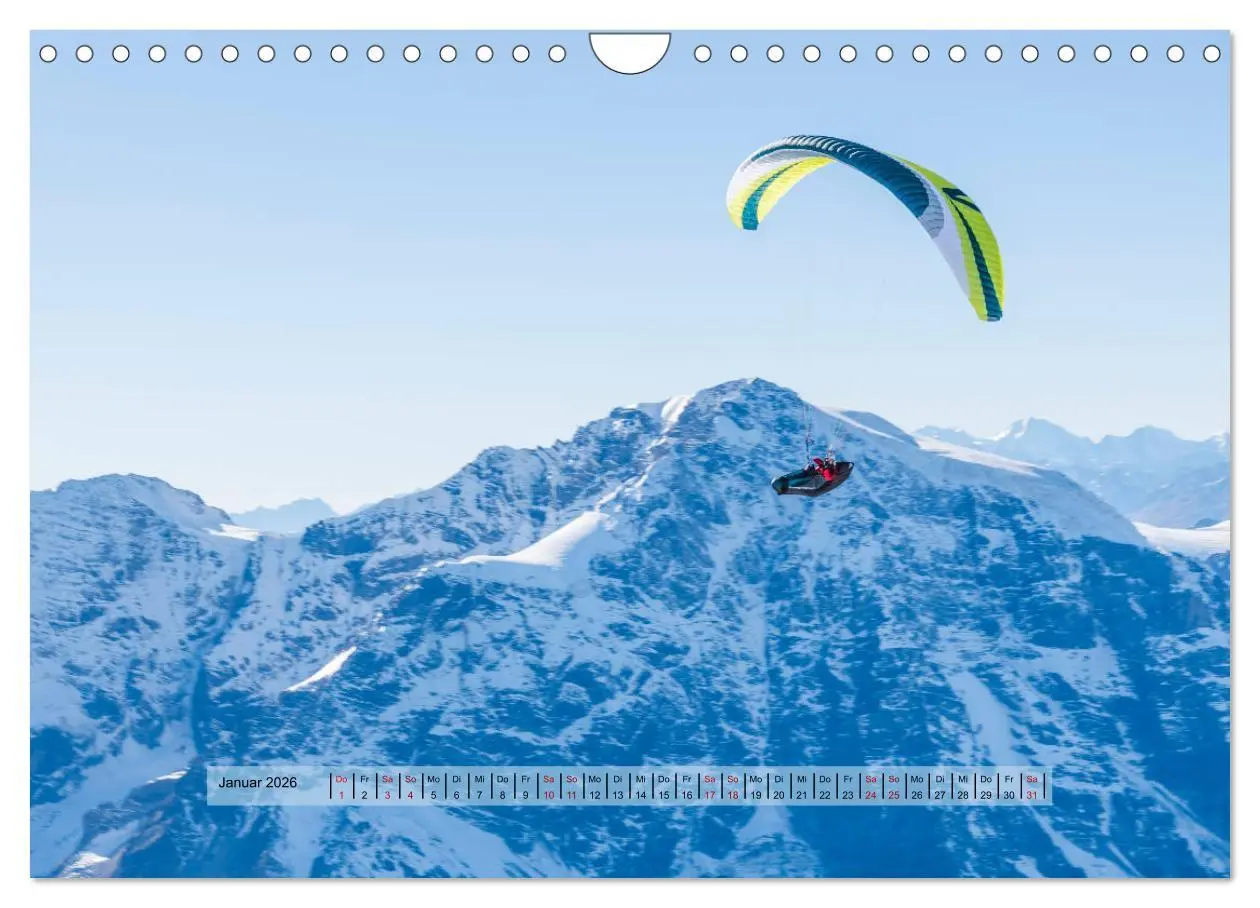 Bild: 9783457839638 | Paragliding - lautloses Schweben (Wandkalender 2026 DIN A4 quer),...