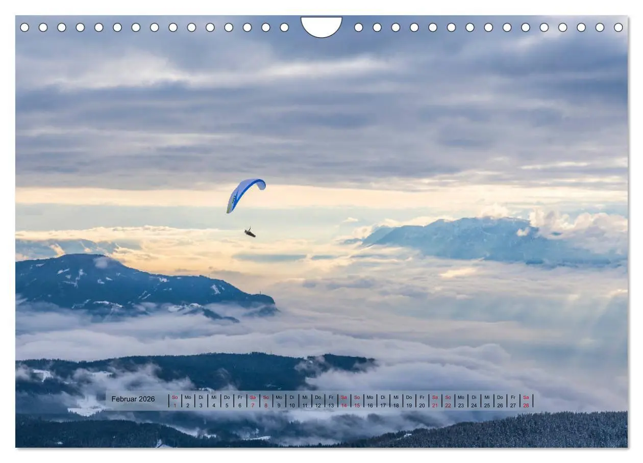 Bild: 9783457839638 | Paragliding - lautloses Schweben (Wandkalender 2026 DIN A4 quer),...