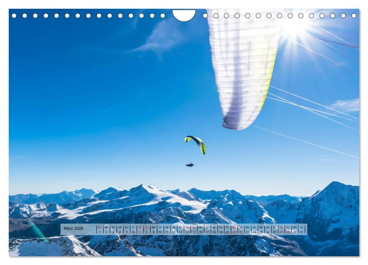 Bild: 9783457839638 | Paragliding - lautloses Schweben (Wandkalender 2026 DIN A4 quer),...