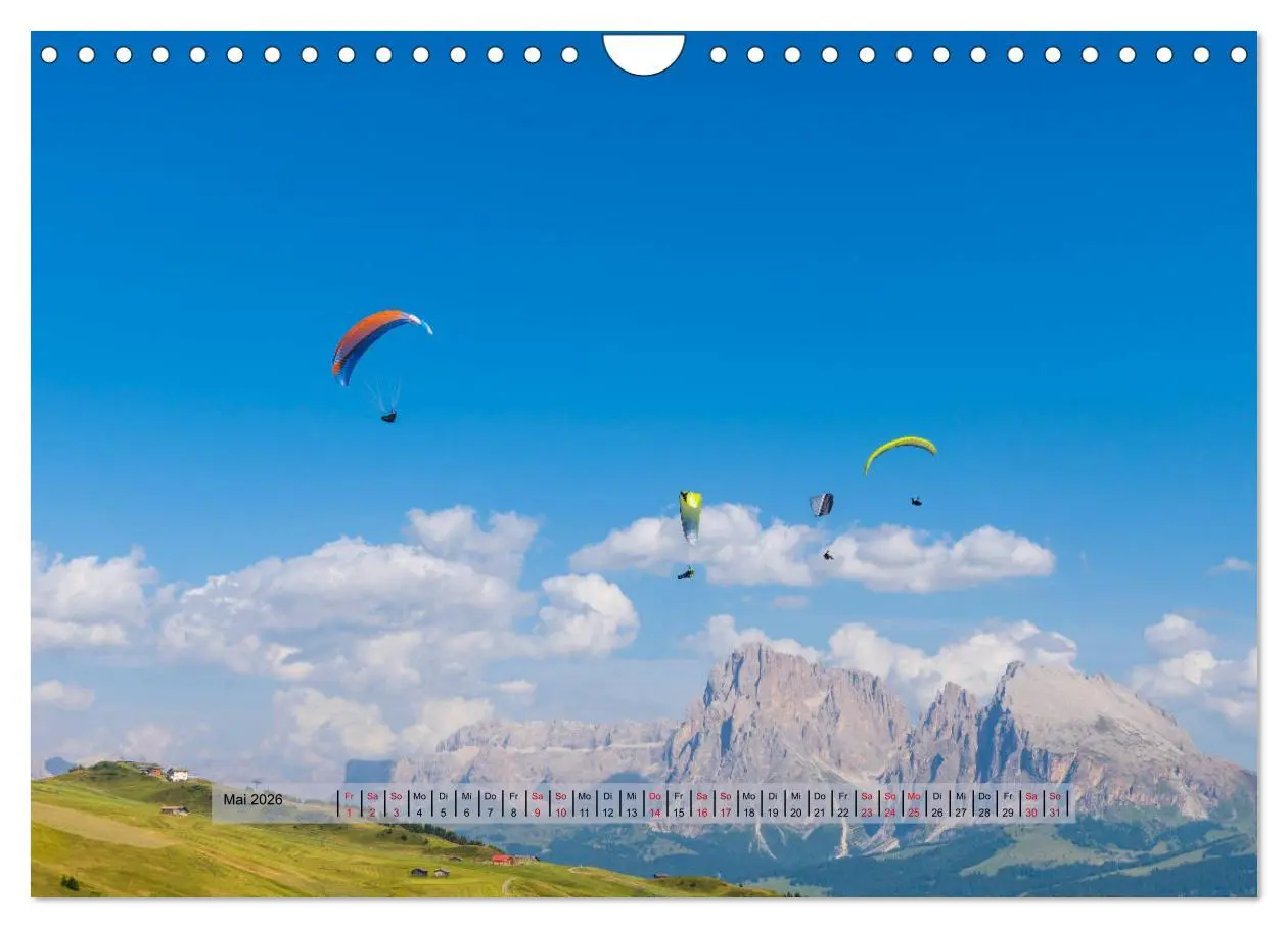 Bild: 9783457839638 | Paragliding - lautloses Schweben (Wandkalender 2026 DIN A4 quer),...