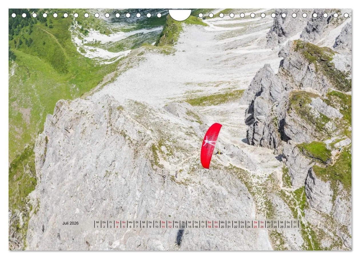 Bild: 9783457839638 | Paragliding - lautloses Schweben (Wandkalender 2026 DIN A4 quer),...