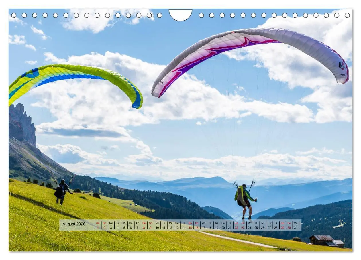 Bild: 9783457839638 | Paragliding - lautloses Schweben (Wandkalender 2026 DIN A4 quer),...