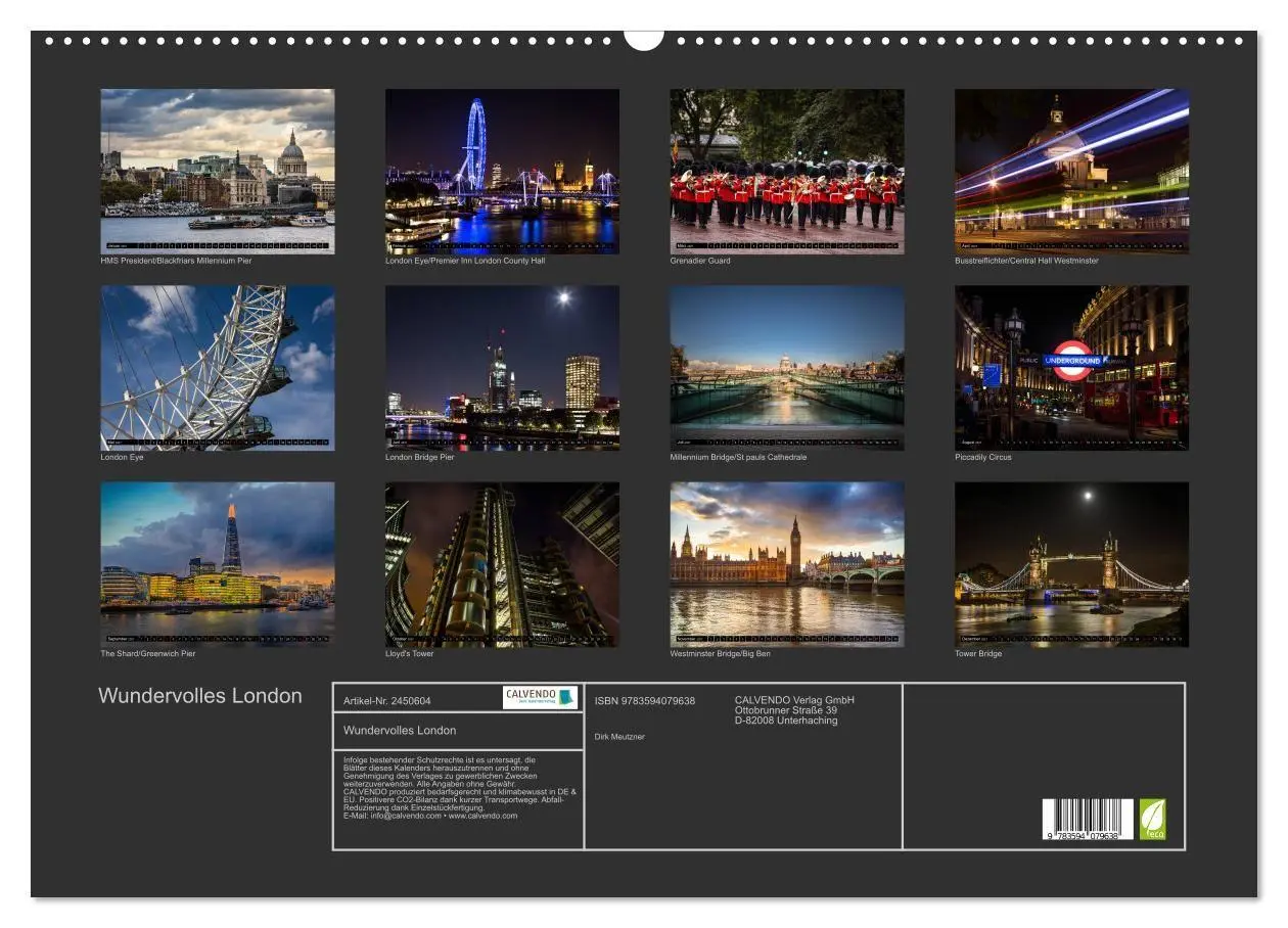 Bild: 9783594079638 | Wundervolles London (Wandkalender 2027 DIN A2 quer), CALVENDO...